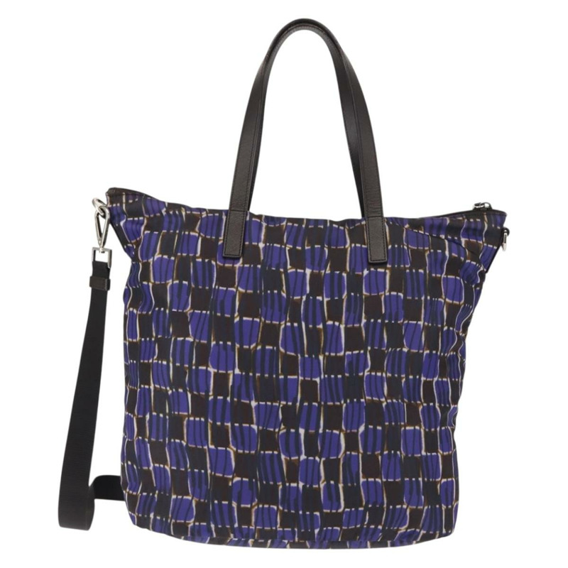 【日本直送】PRADA 手提包 尼龍 2 用 紫色 銀色 正品 145955-1