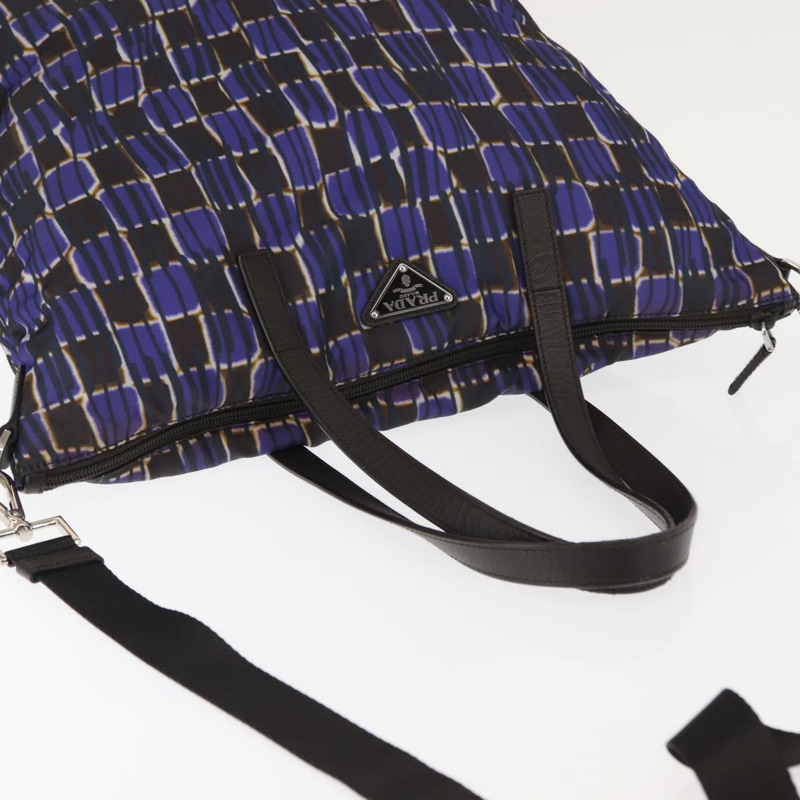 【日本直送】PRADA 手提包 尼龍 2 用 紫色 銀色 正品 145955-5