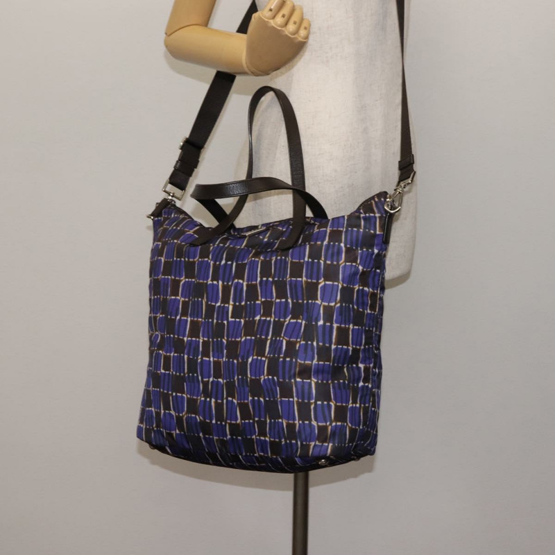 【日本直送】PRADA 手提包 尼龍 2 用 紫色 銀色 正品 145955-23
