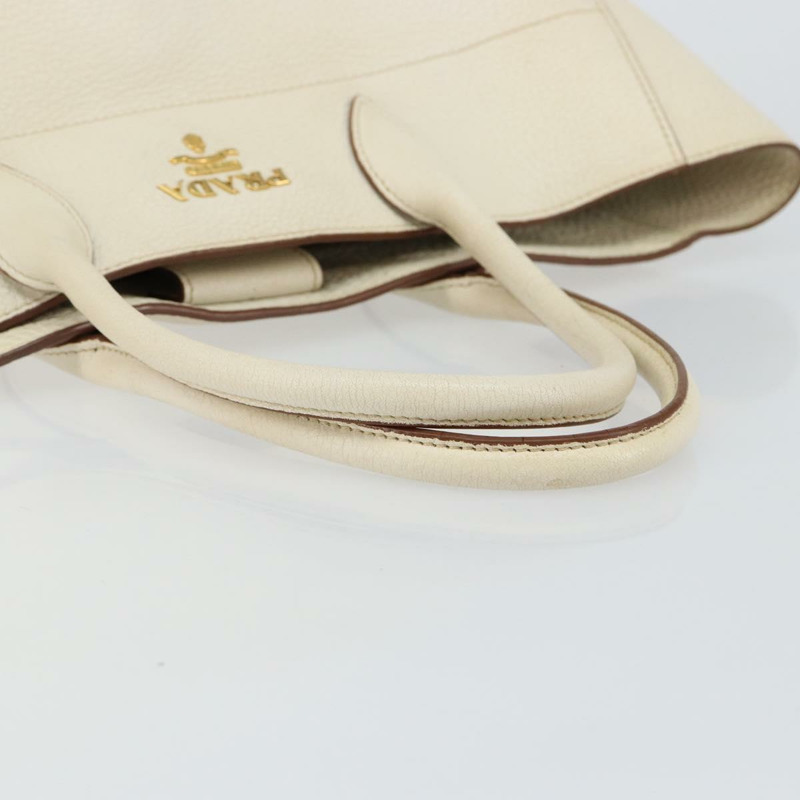 【日本直送】PRADA 白色金色皮革手提包 正品 fm4895-6