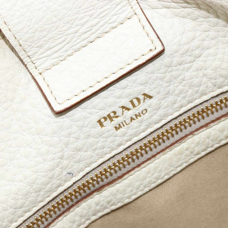 【日本直送】PRADA 白色金色皮革手提包 正品 fm4895-18
