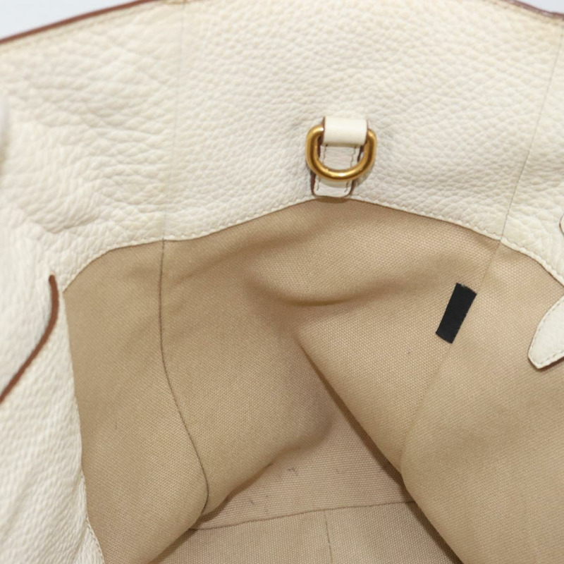 【日本直送】PRADA 白色金色皮革手提包 正品 fm4895-20