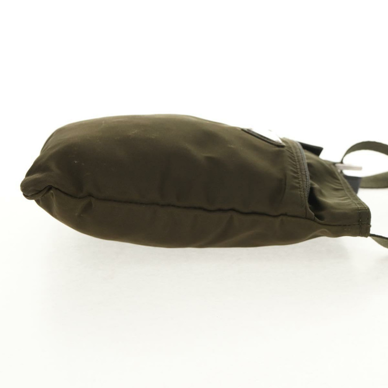 【日本直送】PRADA 尼龍卡其色銀色手拿包/單肩包 Auth am9274V-3