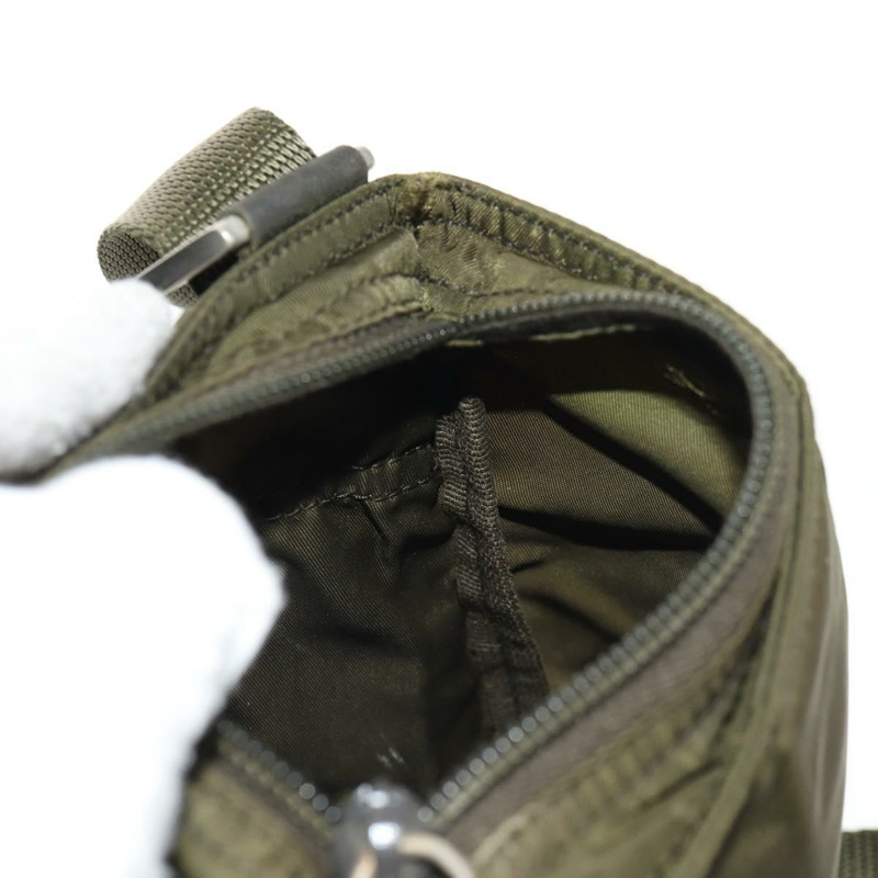 【日本直送】PRADA 尼龍卡其色銀色手拿包/單肩包 Auth am9274V-21