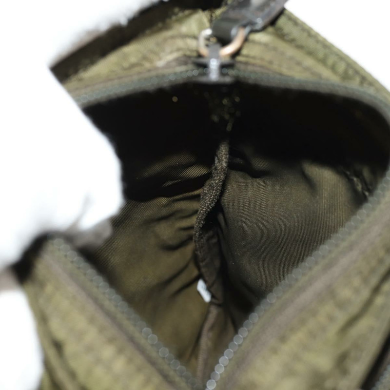 【日本直送】PRADA 尼龍卡其色銀色手拿包/單肩包 Auth am9274V-22