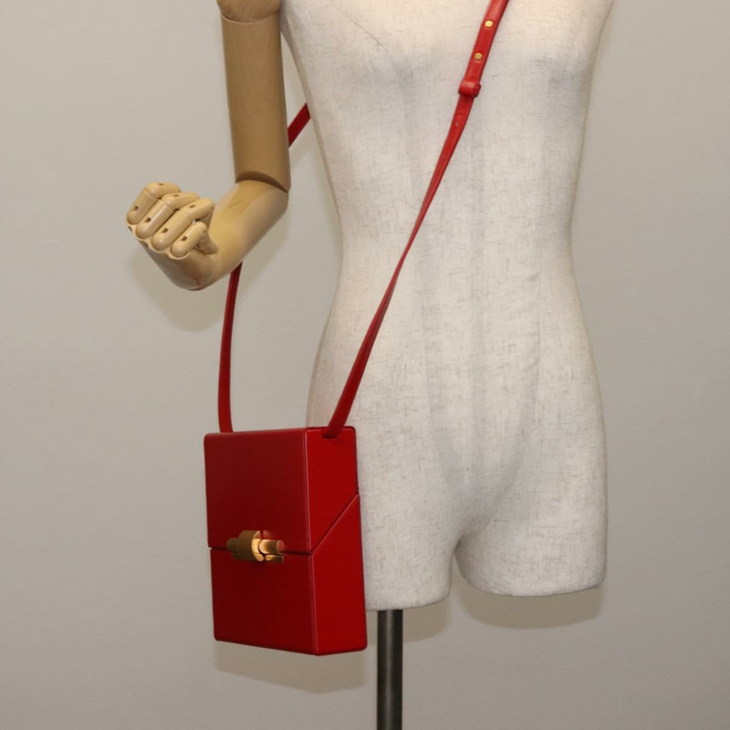 【日本直送】BOTTEGA VENETA Daisy 單肩包 皮革 紅色 金色 正品 bs29995-20