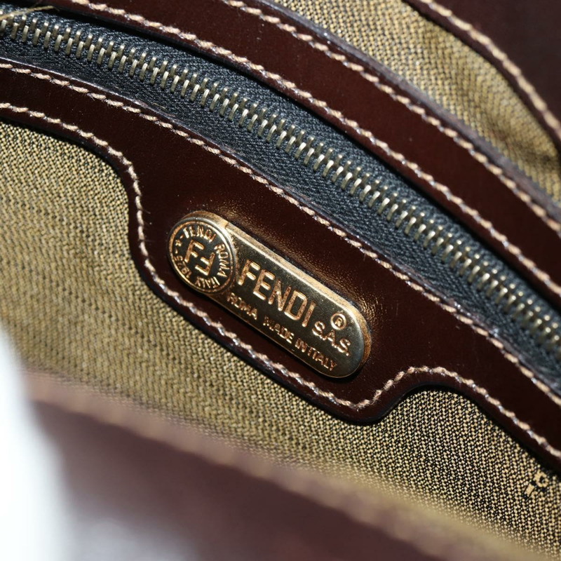 【日本直送】FENDI Zucca帆布Mamma Baguette單肩包 黑色 棕色 金色 正品 145885V-19