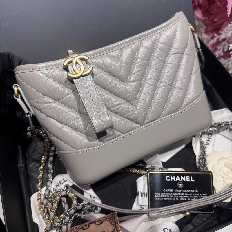 Chanel 灰小號流浪包/王吉娜古董精品-2