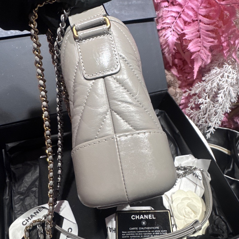 Chanel 灰小號流浪包/王吉娜古董精品-3