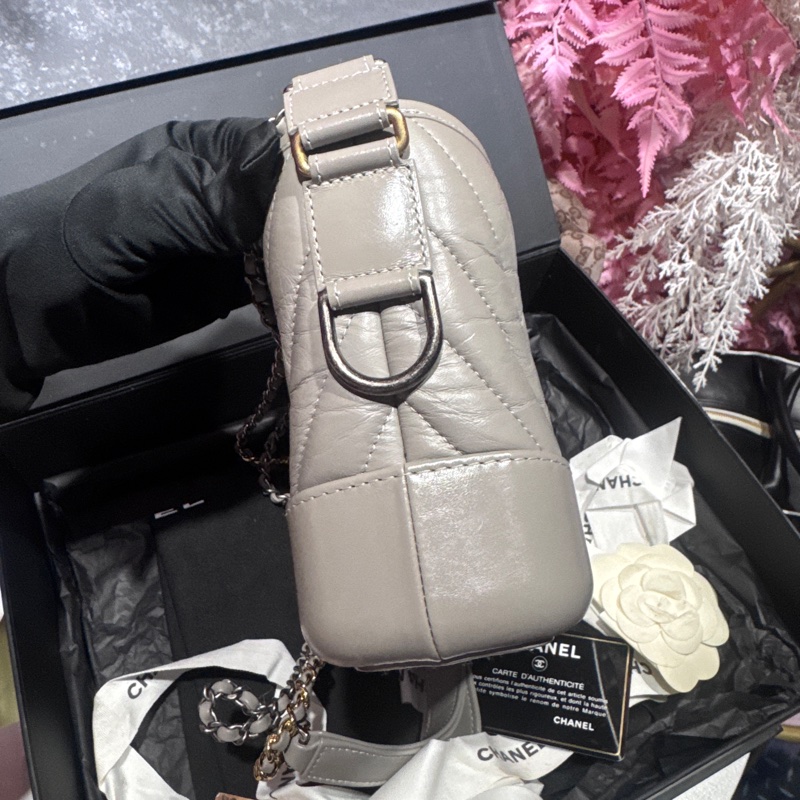 Chanel 灰小號流浪包/王吉娜古董精品-5