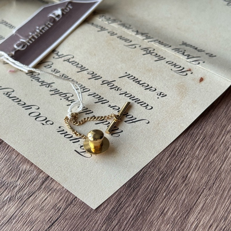 Christian Dior CD logo 鍍金胸針 西裝扣針 男女適用-14