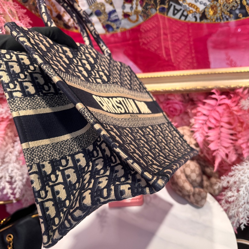 Dior 深藍托特包老花/中號/王吉娜古董精品-3