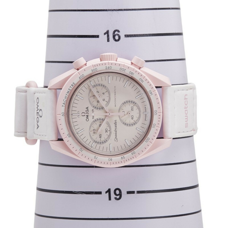 歐米茄 x 斯沃琪超霸金星月球任務腕錶 SO33P100 石英米色錶盤陶瓷尼龍男士-6