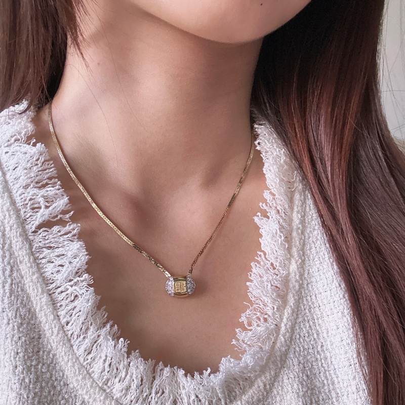 Givenchy 紀梵希 GG logo 水鑽鍍金項鏈-1