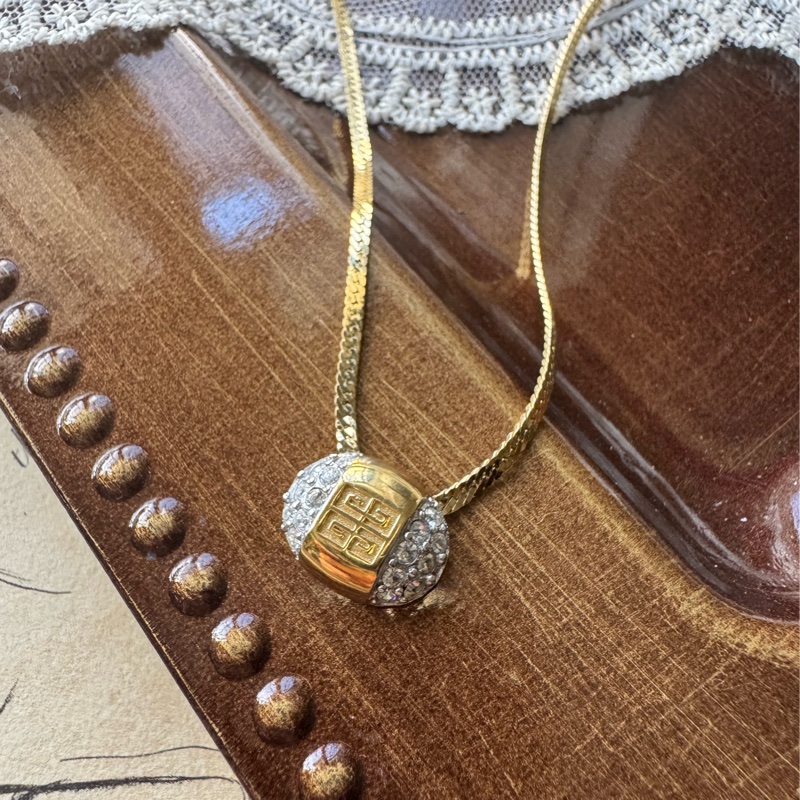 Givenchy 紀梵希 GG logo 水鑽鍍金項鏈-3