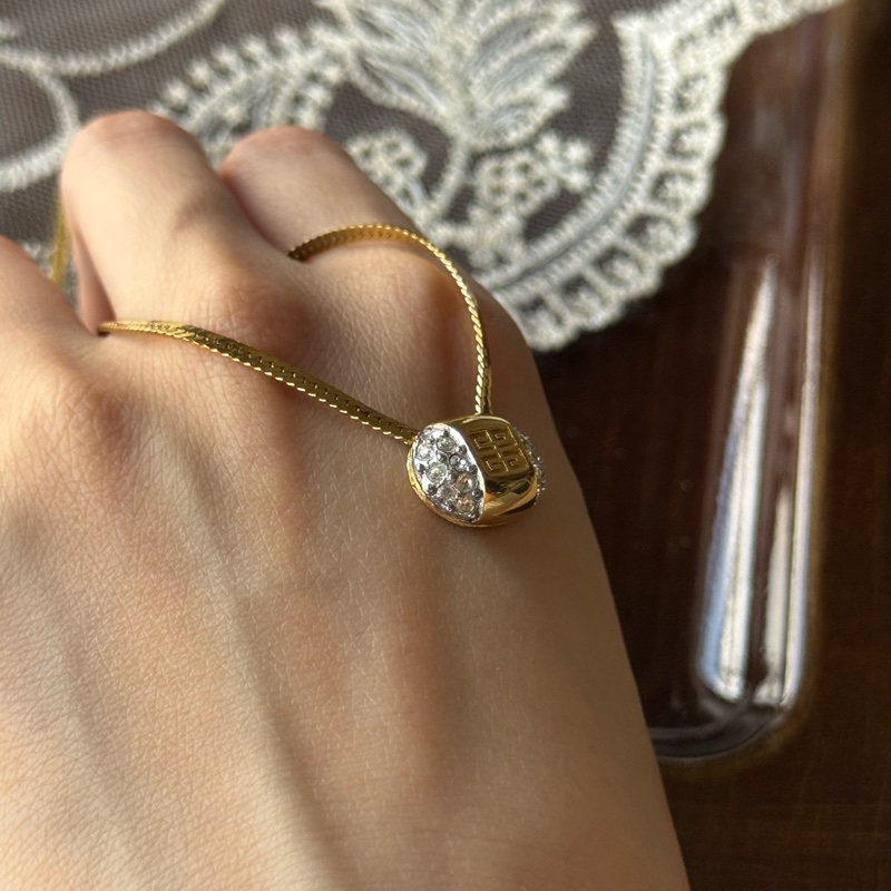 Givenchy 紀梵希 GG logo 水鑽鍍金項鏈-6