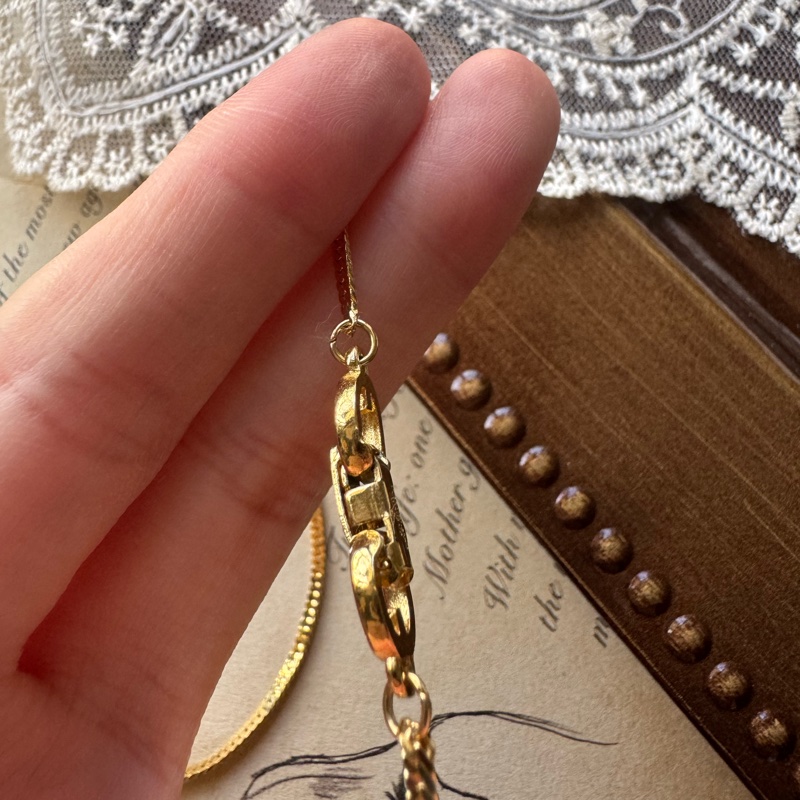 Givenchy 紀梵希 GG logo 水鑽鍍金項鏈-17