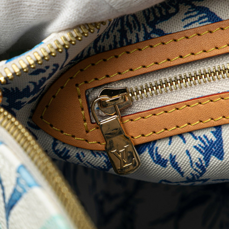 Louis Vuitton Monogram Tile Speedy Bandouliere 25 手提包/肩背包，兩用，M11264，白色配潟湖藍皮革，女士，LOUIS VUITTON-6