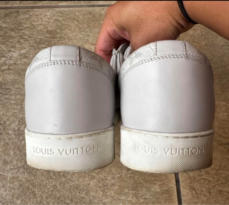 LOUIS VUITTON 灰白老花休閒鞋-4