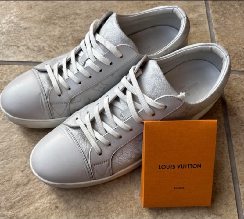 LOUIS VUITTON 灰白老花休閒鞋-6