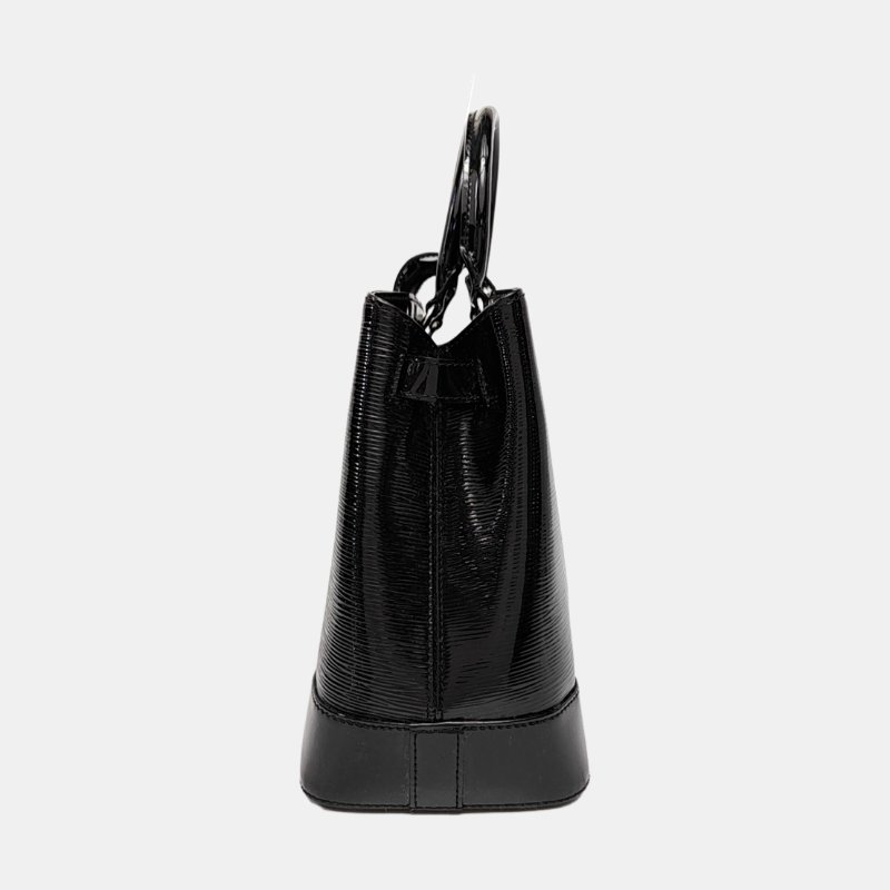 LOUIS VUITTON MIRABEAU 大號黑色EPI牛皮水波纹肩背包手提包 銀色五金 可拆卸肩帶-2