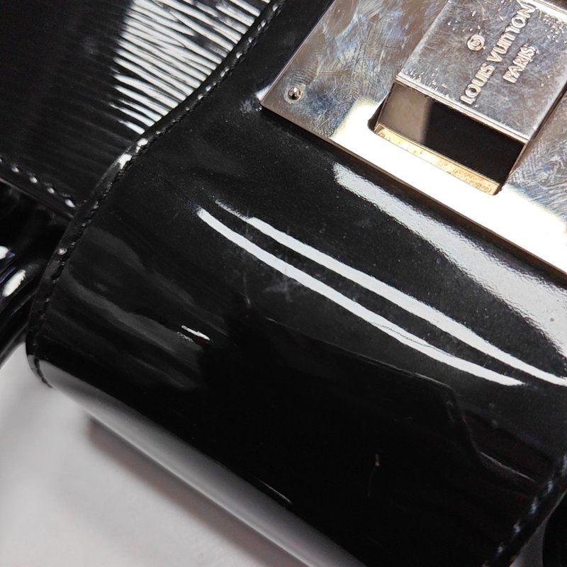 LOUIS VUITTON MIRABEAU 大號黑色EPI牛皮水波纹肩背包手提包 銀色五金 可拆卸肩帶-9