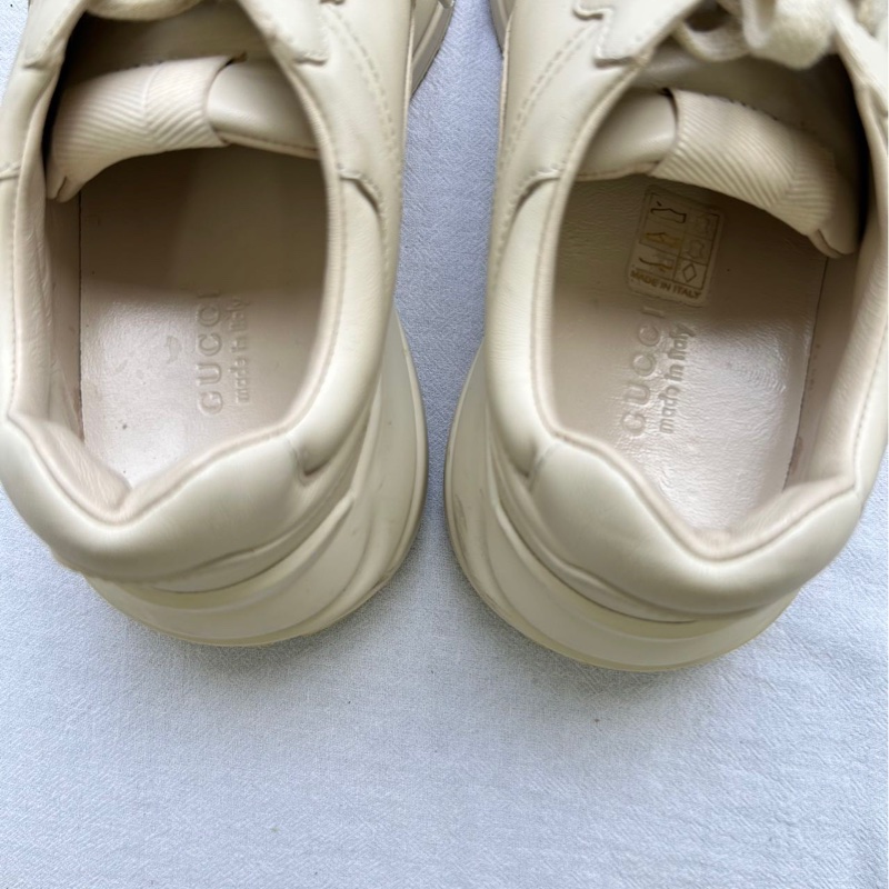 Gucci古馳腰帶老爹鞋,36.5碼,象牙白拼皮,-2