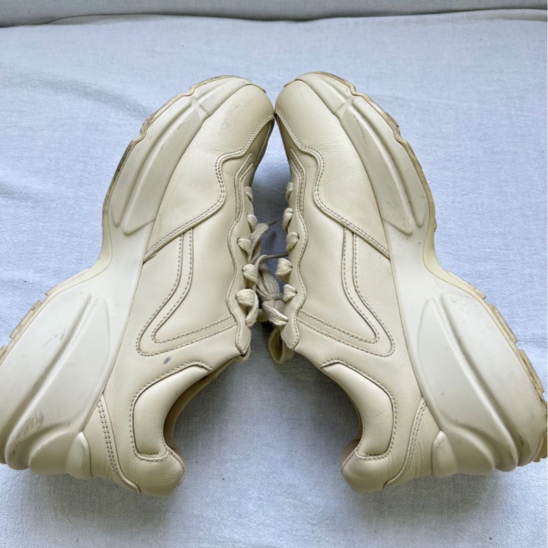 Gucci古馳腰帶老爹鞋,36.5碼,象牙白拼皮,-5