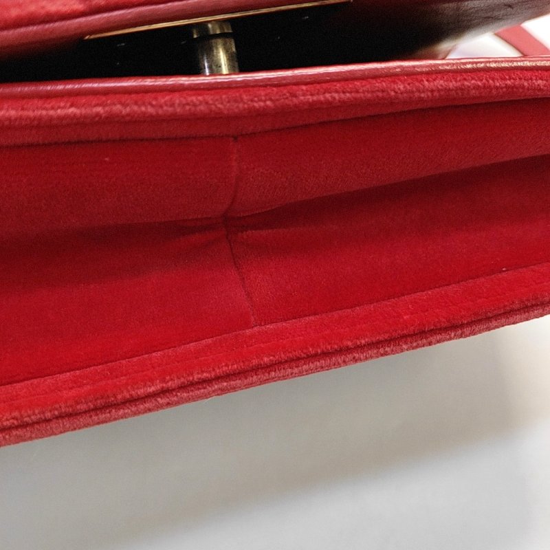 CHANEL LEBOY 中號 拼色織物菱格紋斜背包肩背包 金色五金-14