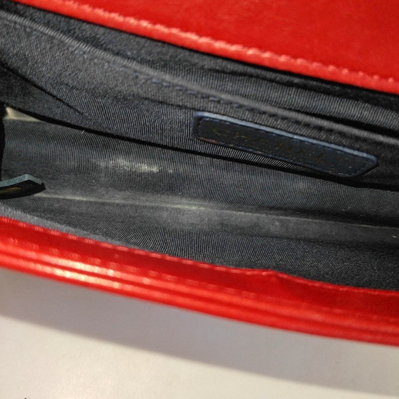 CHANEL LEBOY 中號 拼色織物菱格紋斜背包肩背包 金色五金-15