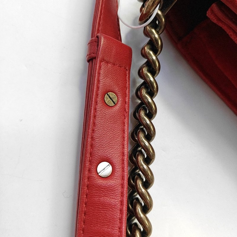 CHANEL LEBOY 中號 拼色織物菱格紋斜背包肩背包 金色五金-17