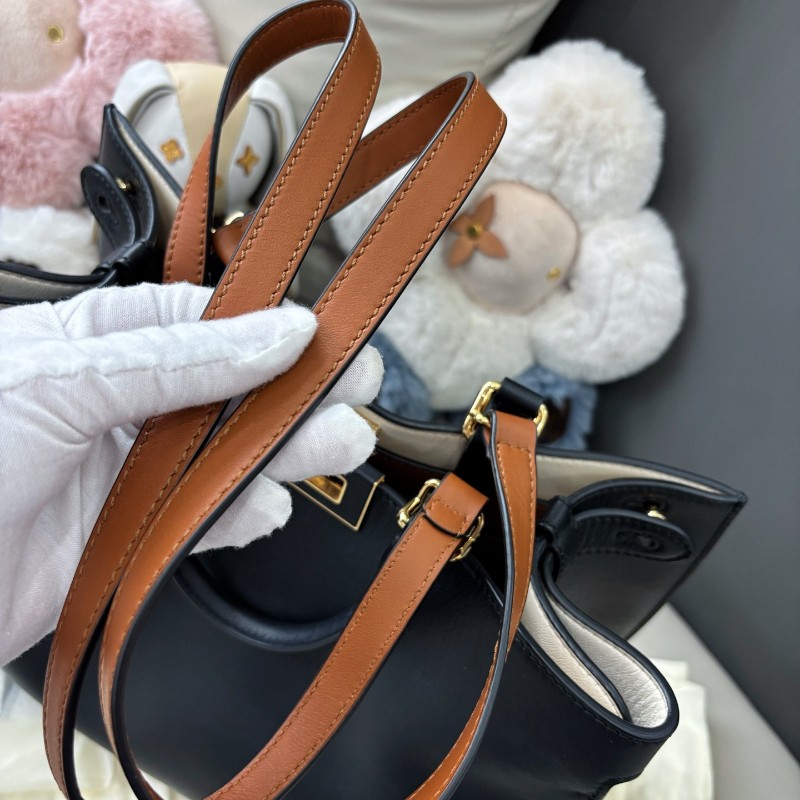 Fendi 黑棕拼色peekaboo系列tote包 肩背包 手提包-6