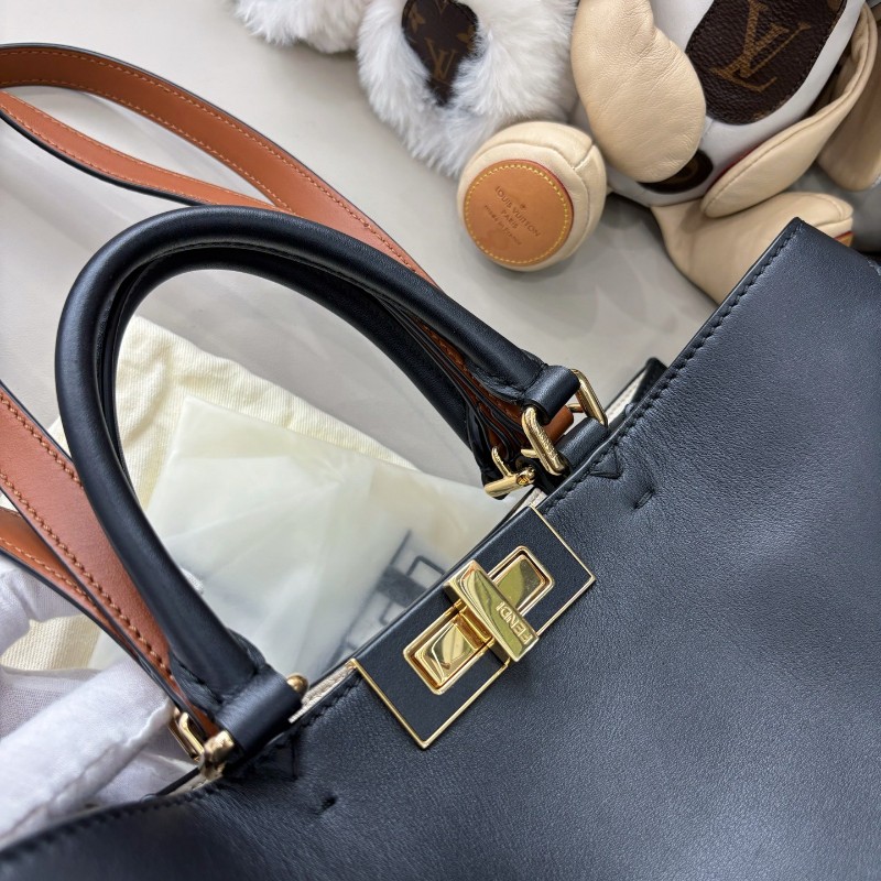 Fendi 黑棕拼色peekaboo系列tote包 肩背包 手提包-7