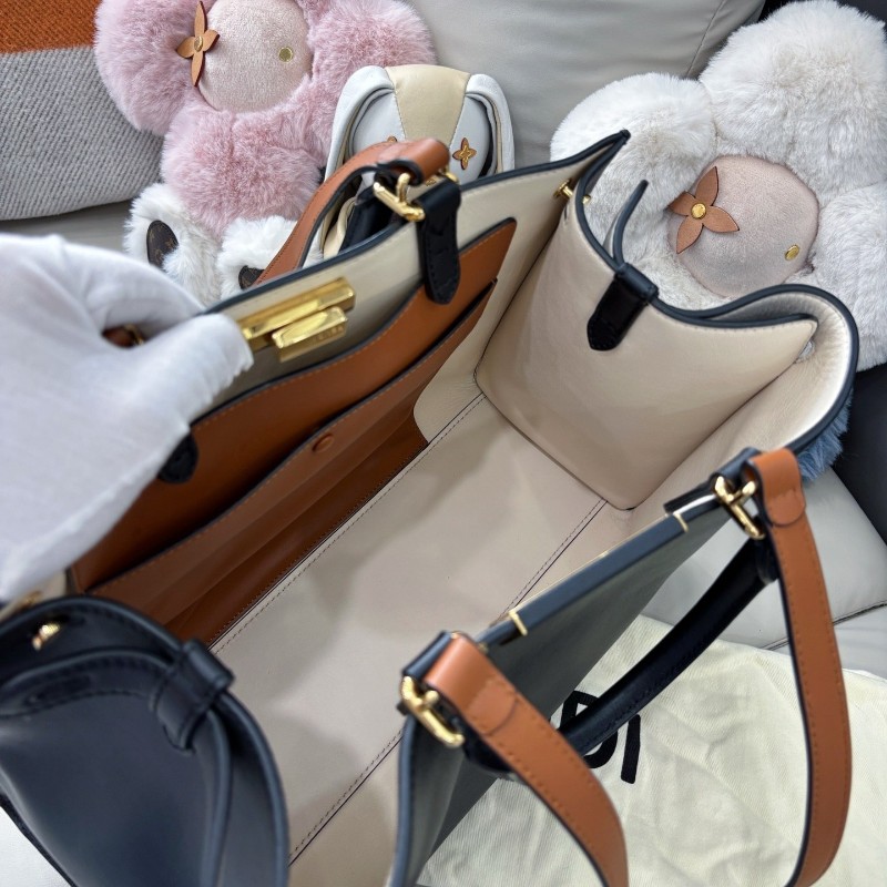 Fendi 黑棕拼色peekaboo系列tote包 肩背包 手提包-8