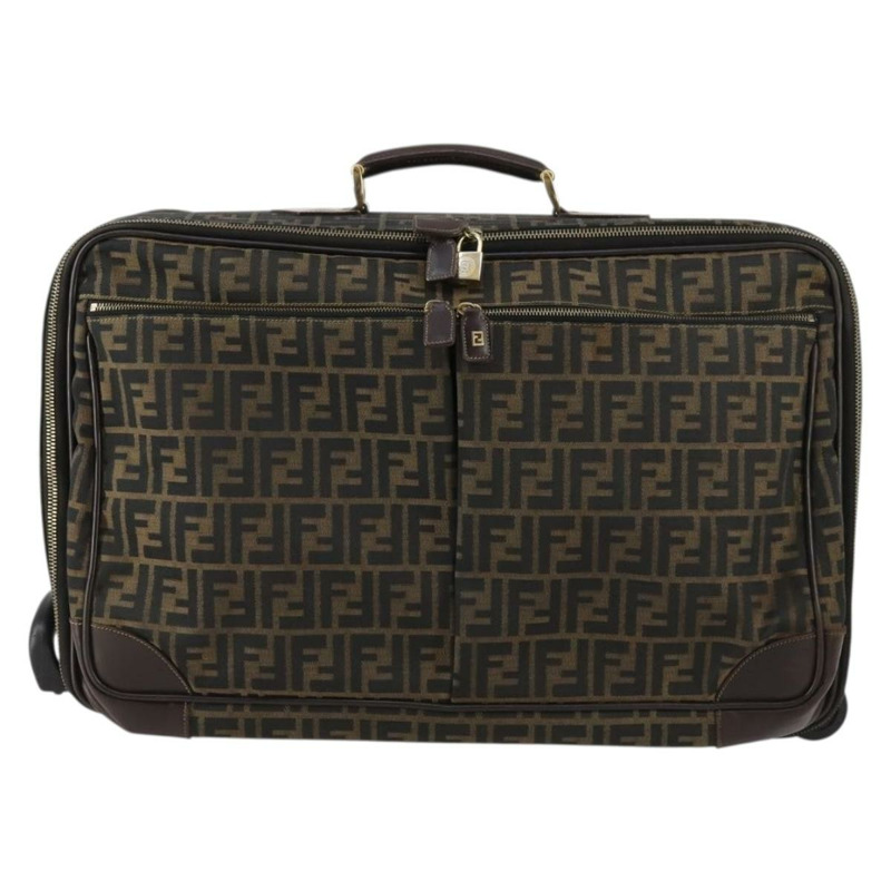 【日本直送】FENDI Zucca帆布手提包 黑色 棕色 正品 yk19369-12