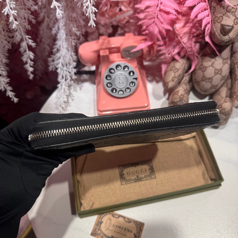 Gucci 黑長夾/王吉娜古董精品-2