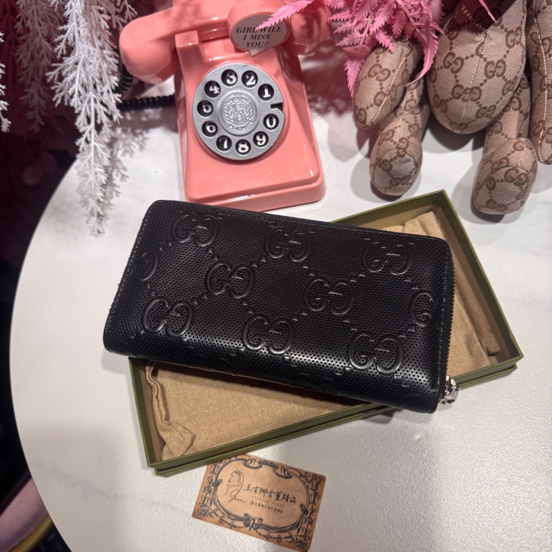 Gucci 黑長夾/王吉娜古董精品-4