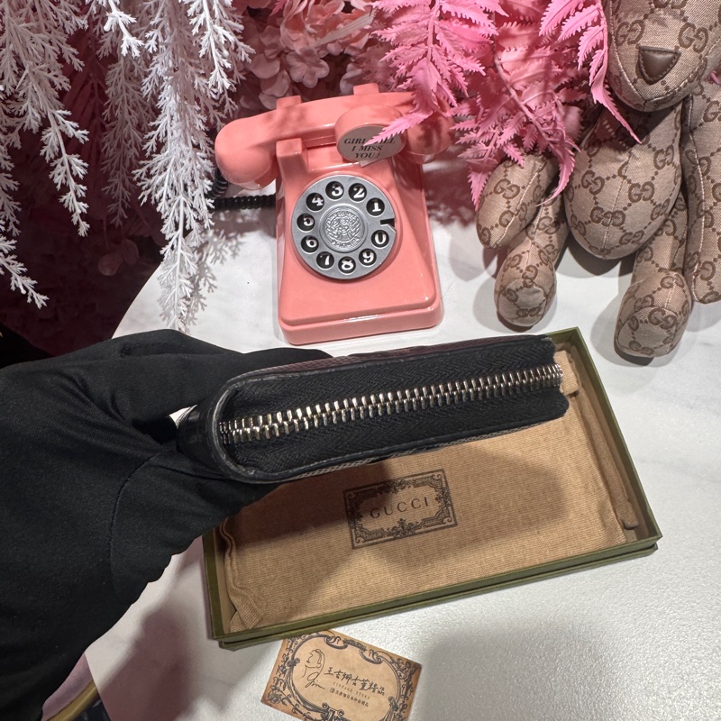 Gucci 黑長夾/王吉娜古董精品-5
