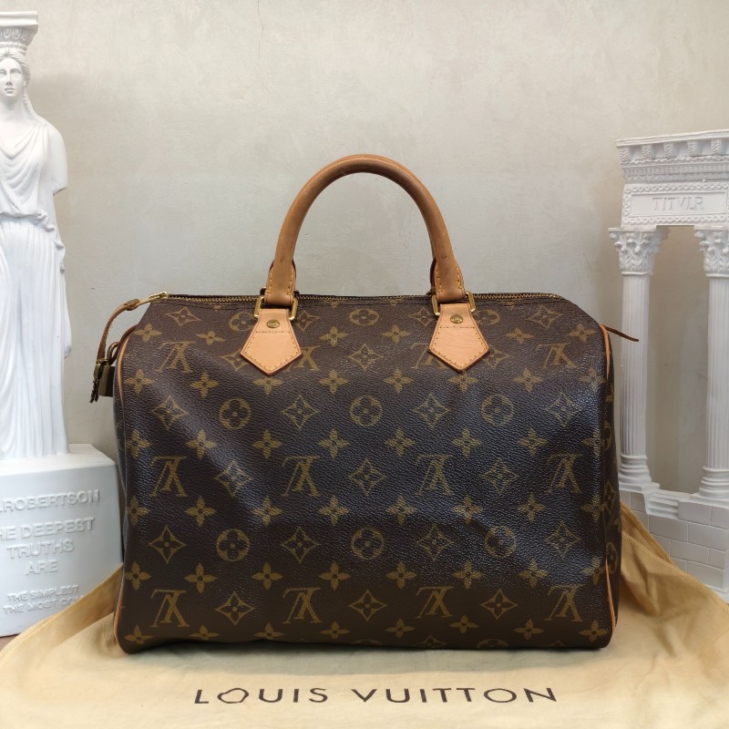 LV路易威登 Speedy30老花 手提包-3