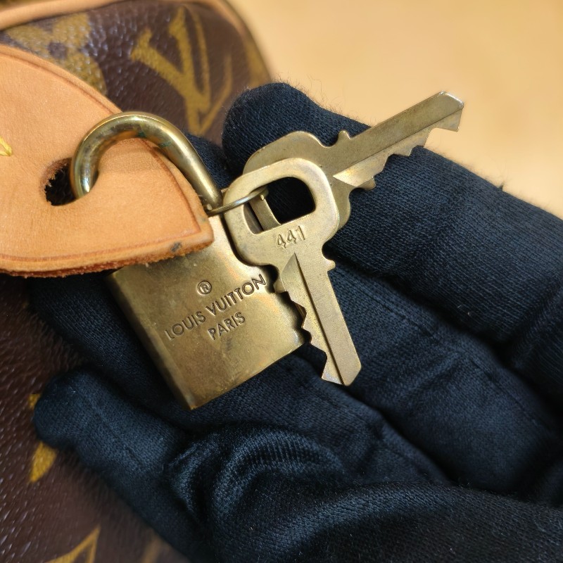 LV路易威登 Speedy30老花 手提包-8