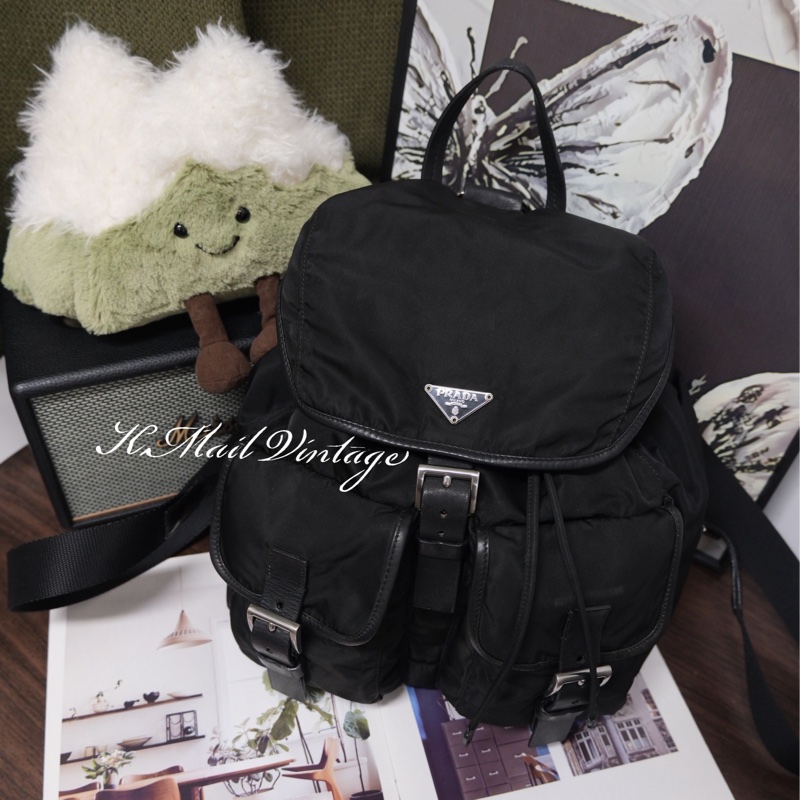 Prada Leather & Nylon Vintage Backpack 普拉達中古尼龍拼皮背包/書包-0