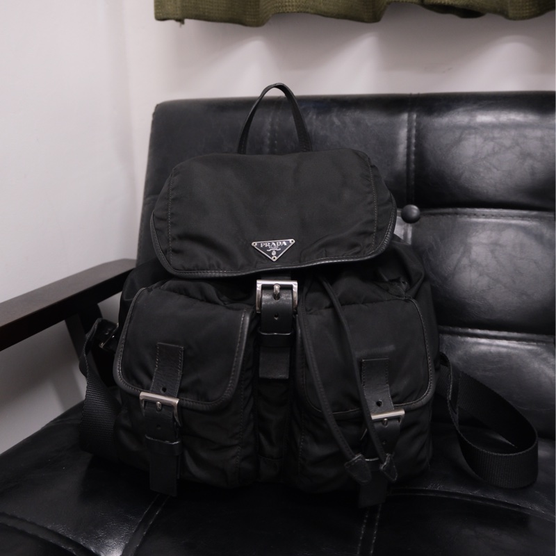 Prada Leather & Nylon Vintage Backpack 普拉達中古尼龍拼皮背包/書包-1
