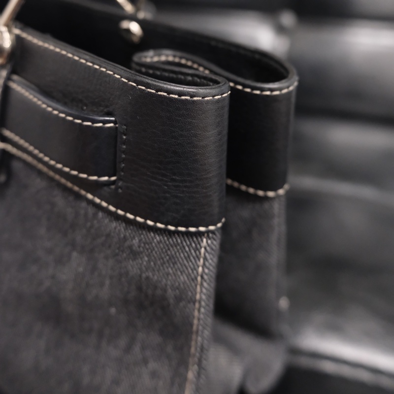Dior Denim & Leather Vintage Handbag 迪奧中古牛仔拼皮手提包-12