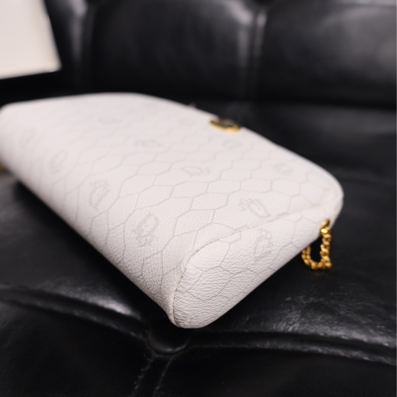 Dior Honeycomb Chain Bag 迪奧中古白色蜂巢老花鏈條包/相機包/斜挎包-12