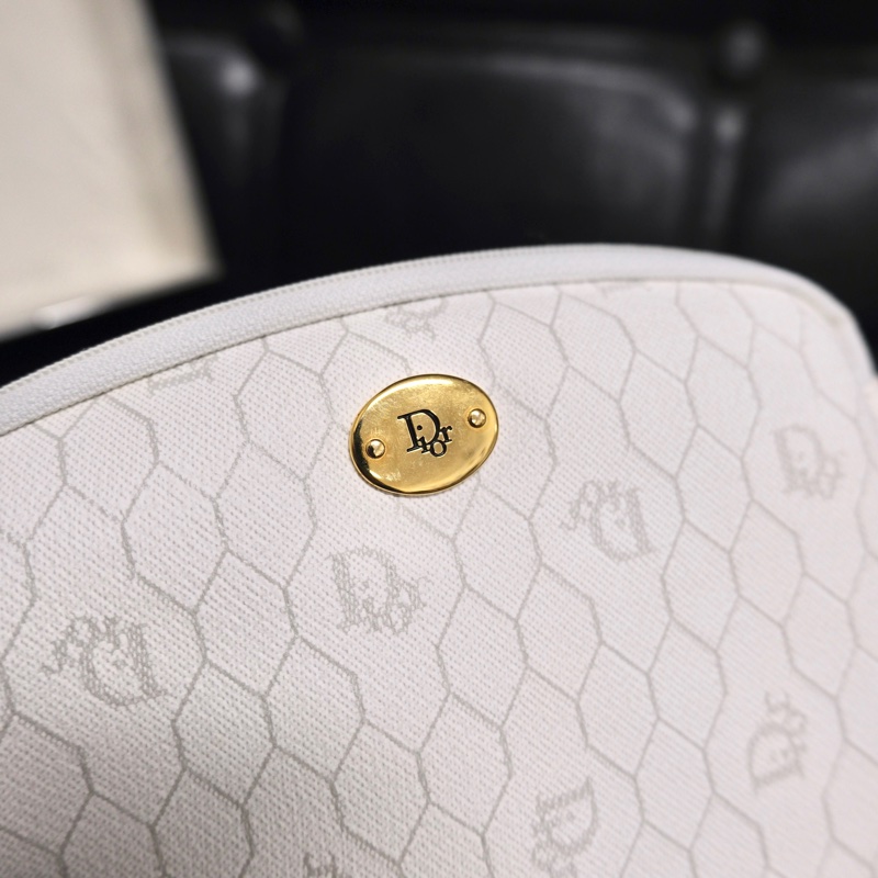 Dior Honeycomb Chain Bag 迪奧中古白色蜂巢老花鏈條包/相機包/斜挎包-16