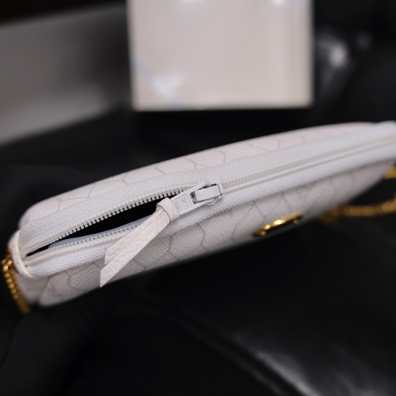 Dior Honeycomb Chain Bag 迪奧中古白色蜂巢老花鏈條包/相機包/斜挎包-17