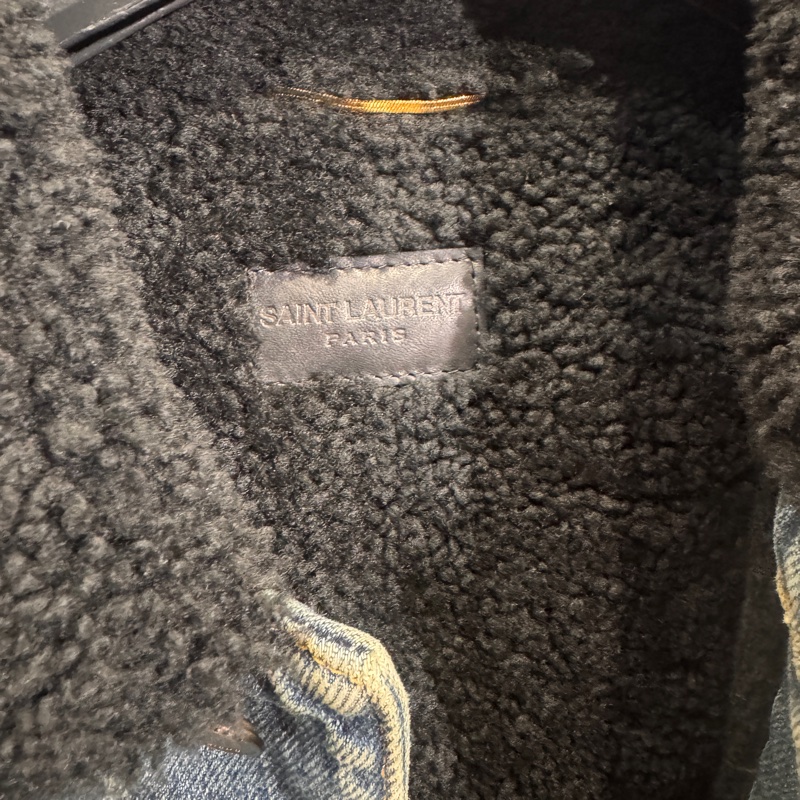 YSL 牛仔外套羊羔毛/王吉娜古董精品-2