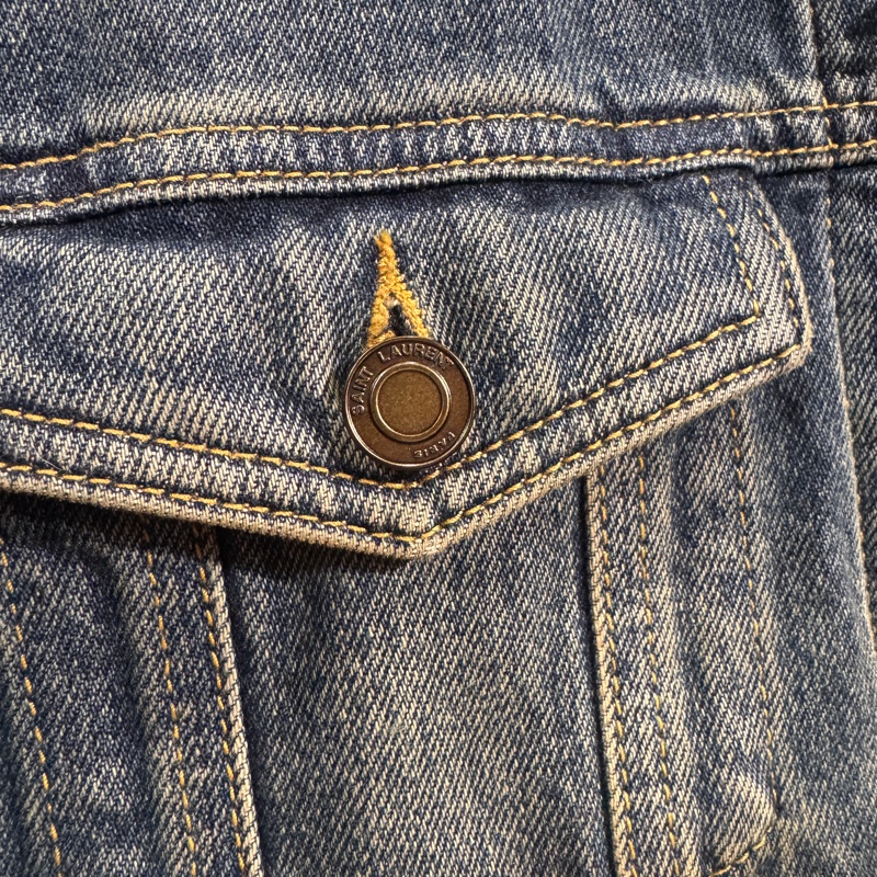 YSL 牛仔外套羊羔毛/王吉娜古董精品-4