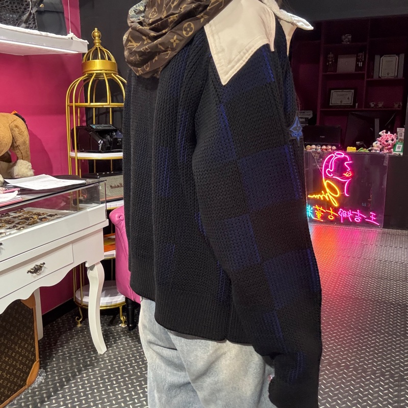 Lv 毛衣深藍外套/王吉娜古董精品-3