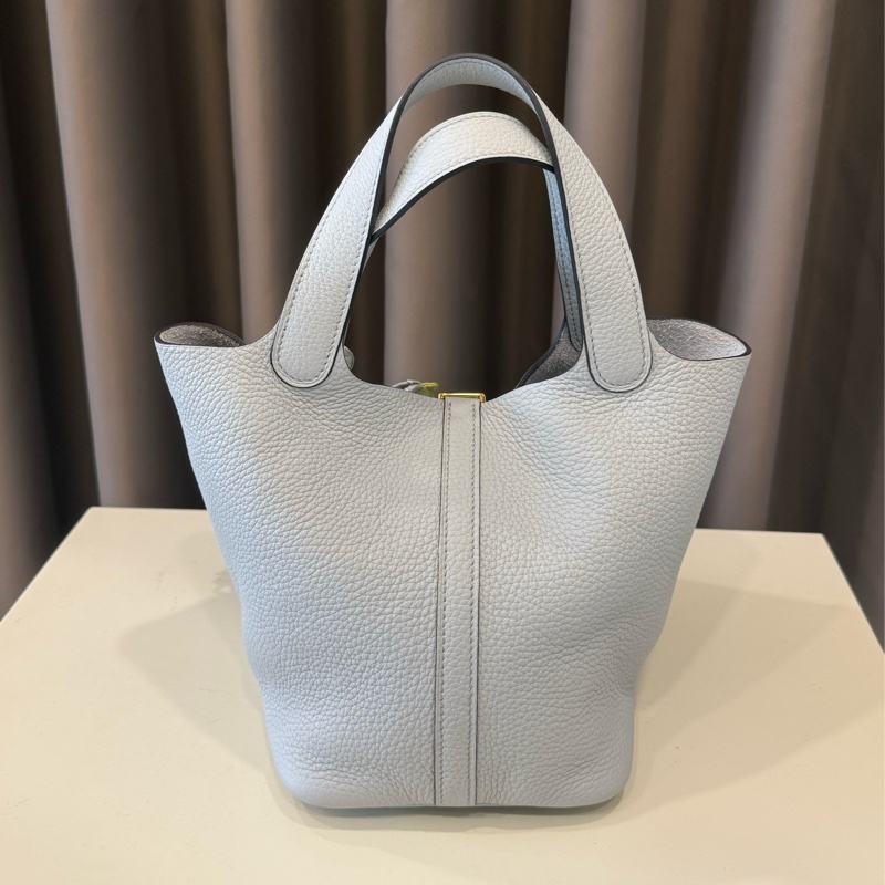 (包況漂亮)Hermes 菜籃子picotin 18聖杯藍z刻-1
